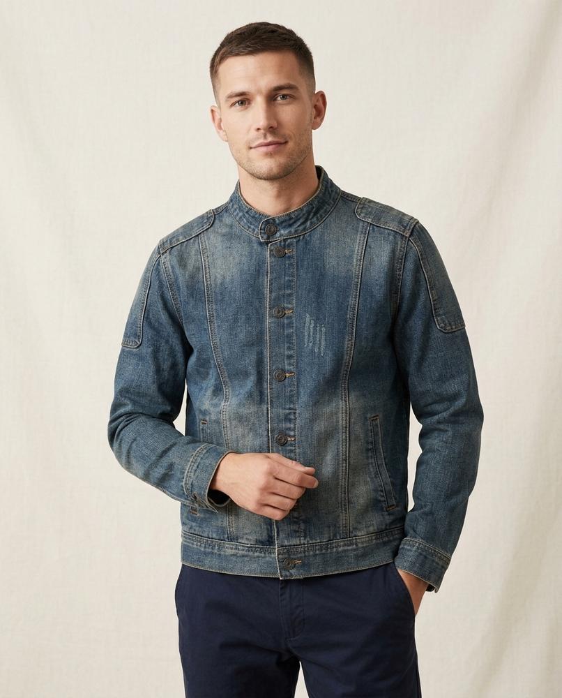 Lands Fashion - Covan | Washed Button-Up Denim Jacket Men
