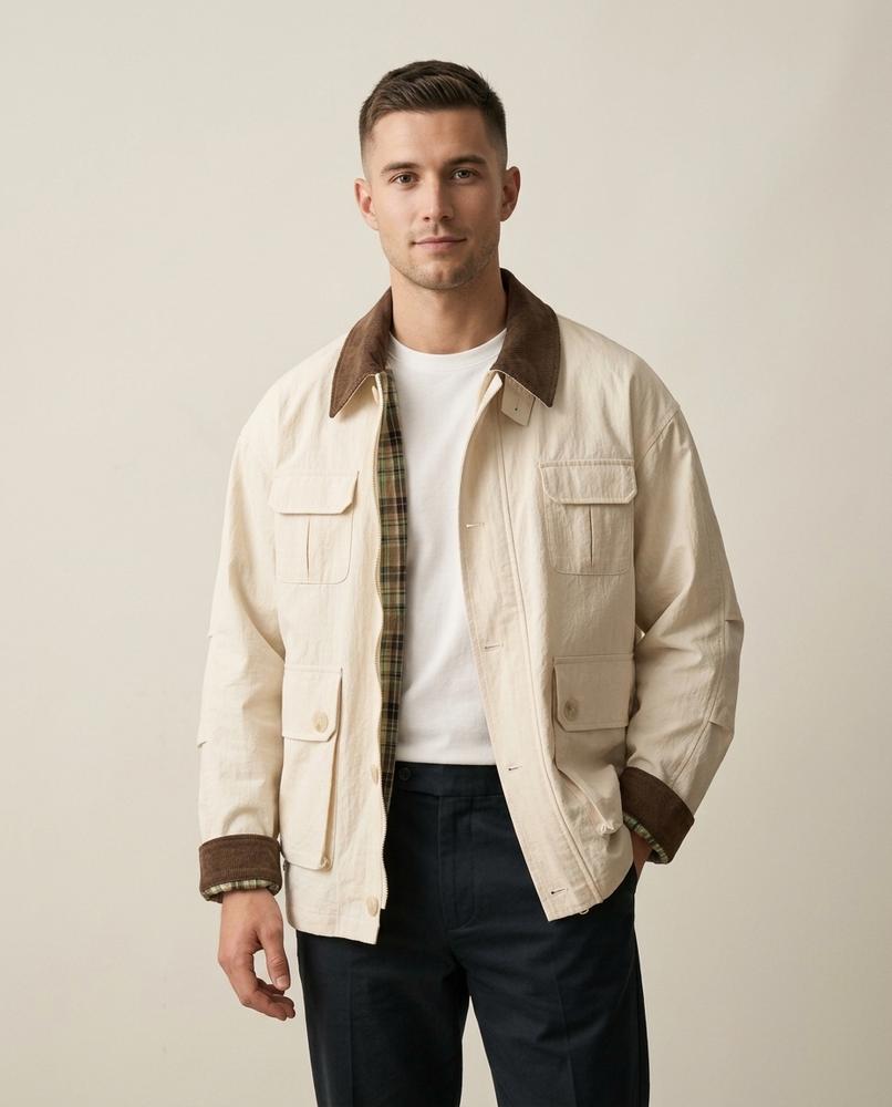 Lands Fashion - Lorel | Corduroy Collar Flap Pocket Jacket Men