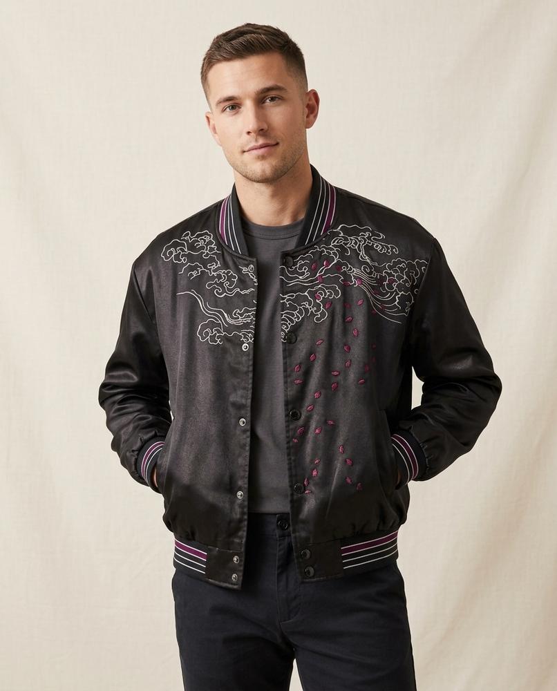 Lands Fashion - Camar | Embroidered Satin Jacket Men