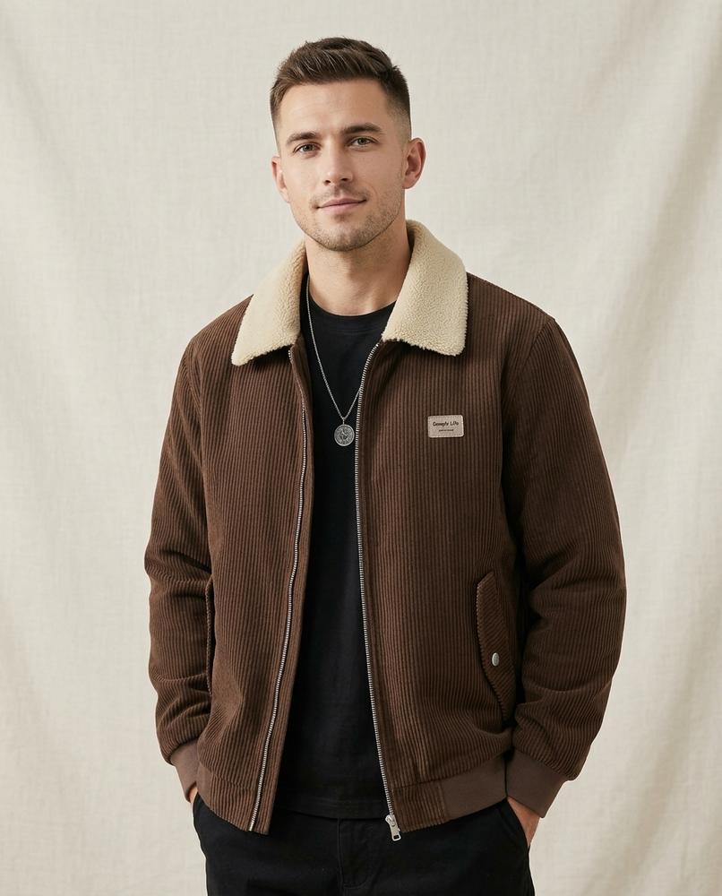 Lands Fashion - Tinal | Corduroy Sherpa-Collar Jacket Men
