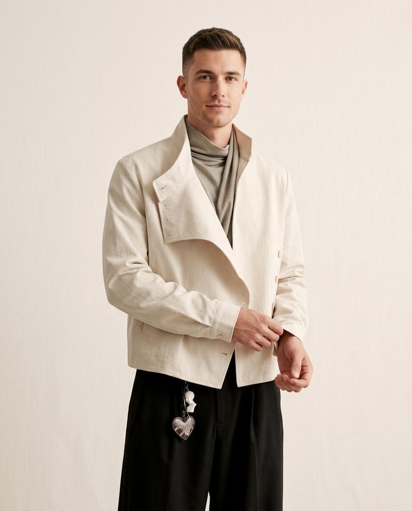 Lands Fashion - Zehal | Asymmetric High-Collar Jacket Men