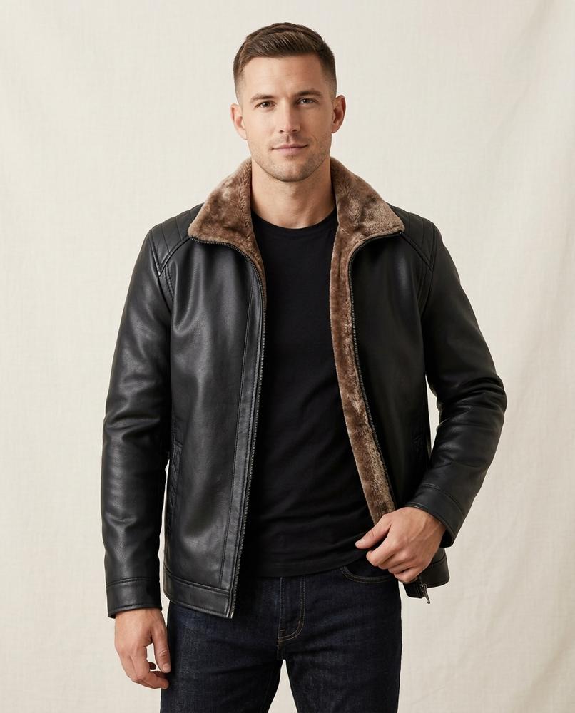 Lands Fashion - Saver | Lined Quilted Leather Jacket Men