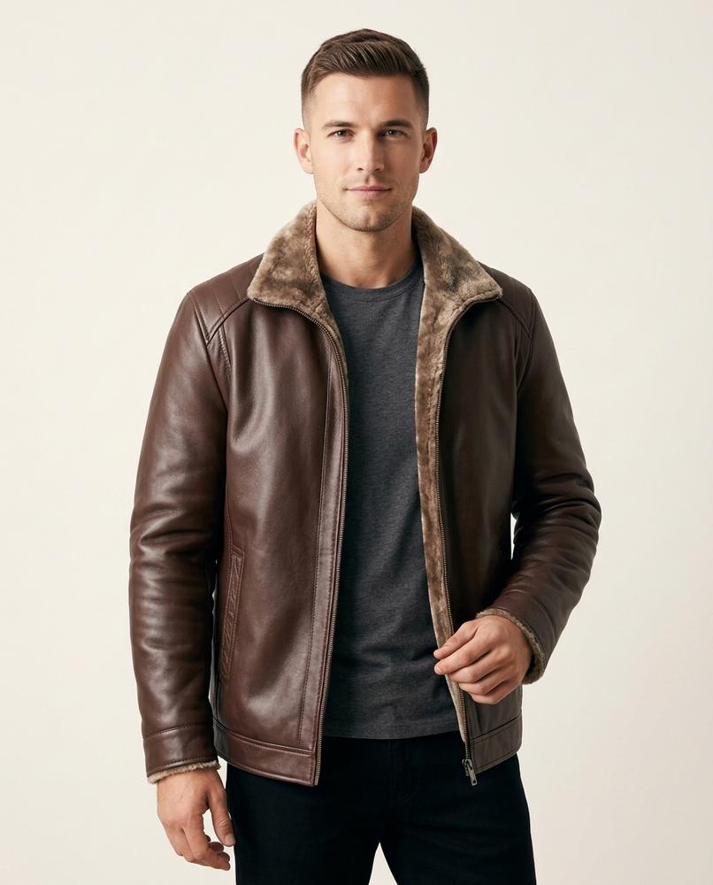Lands Fashion - Saver | Lined Quilted Leather Jacket Men