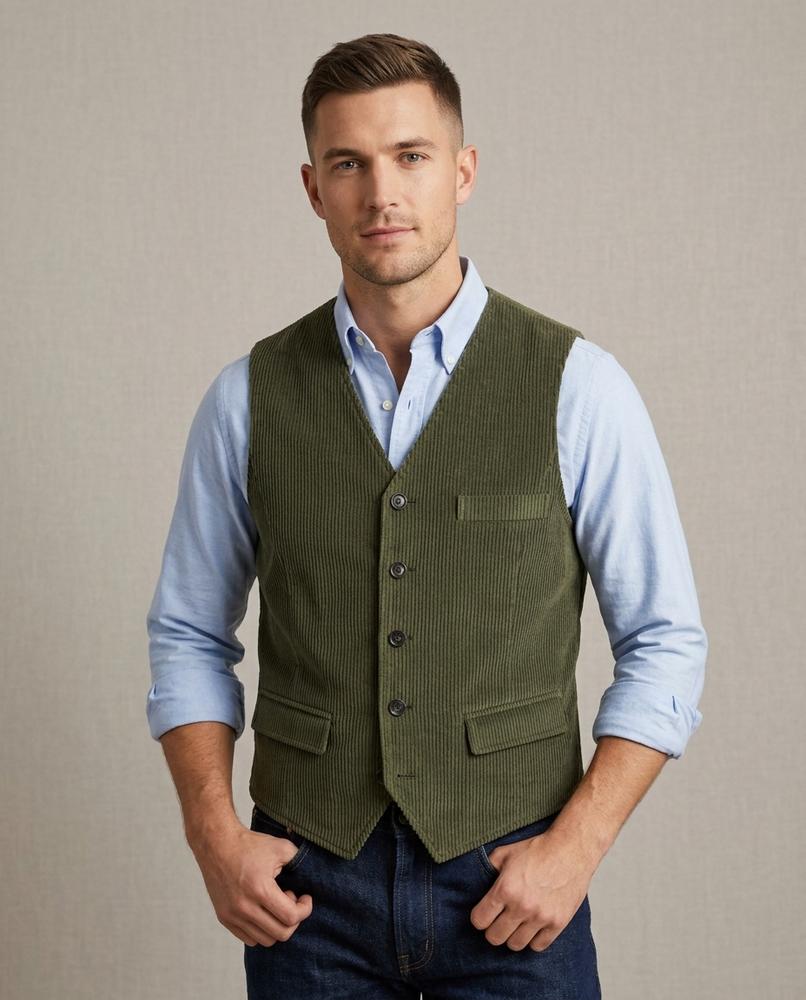 Lands Fashion - Kahal | Corduroy Button-Front Vest Men
