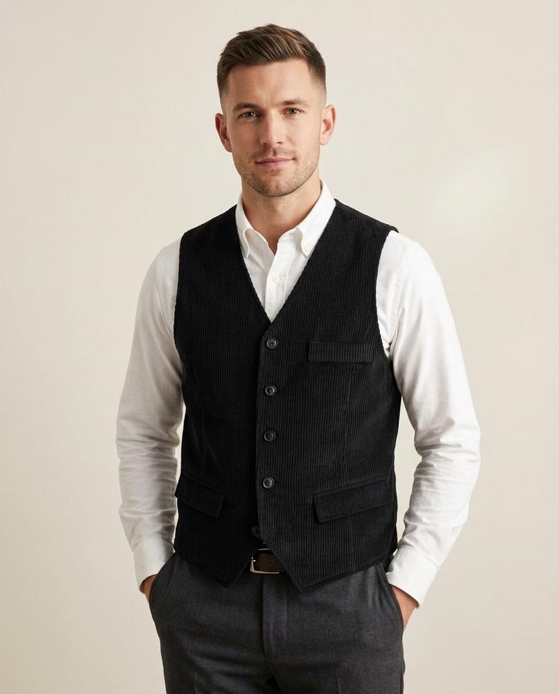 Lands Fashion - Kahal | Corduroy Button-Front Vest Men