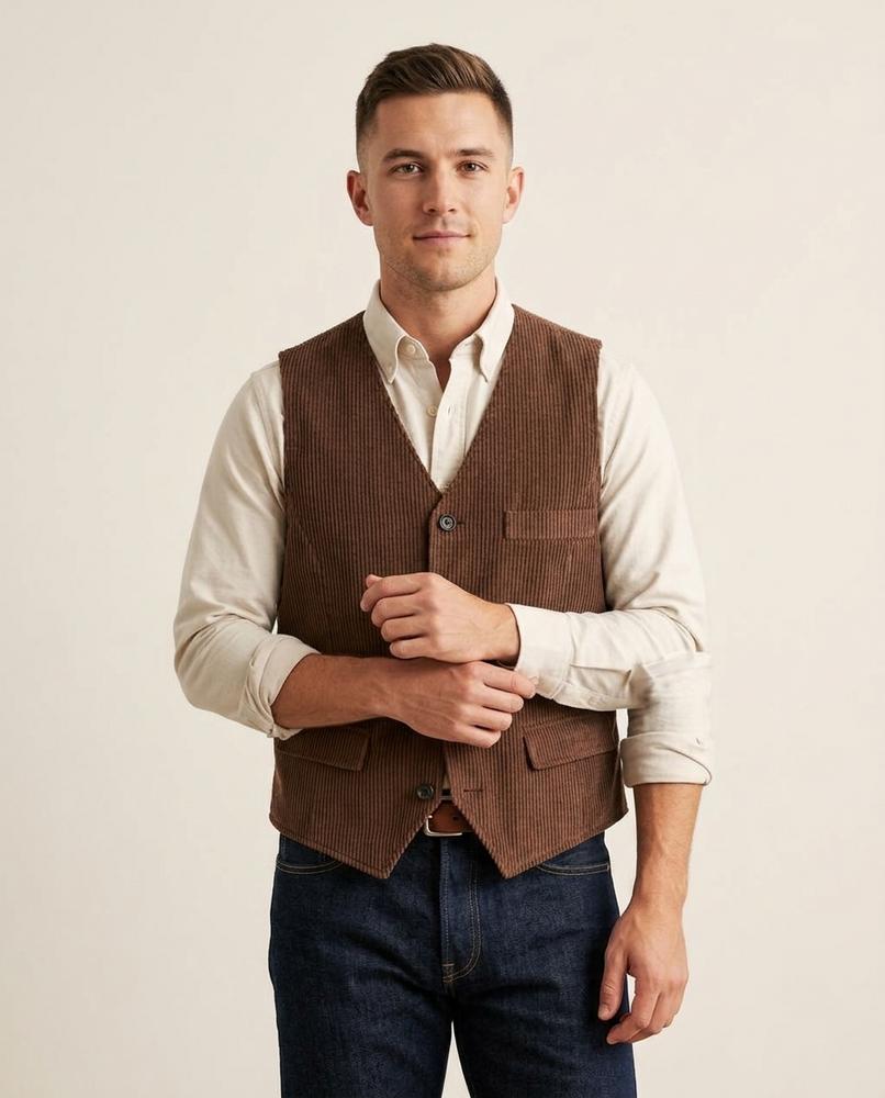 Lands Fashion - Kahal | Corduroy Button-Front Vest Men