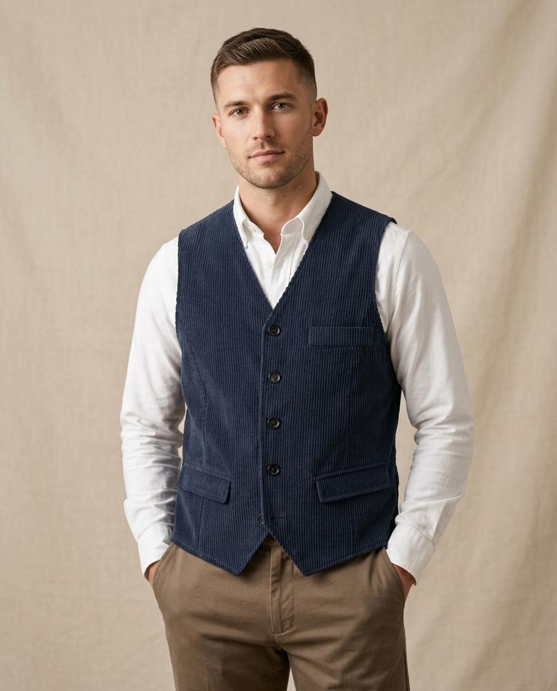 Lands Fashion - Kahal | Corduroy Button-Front Vest Men