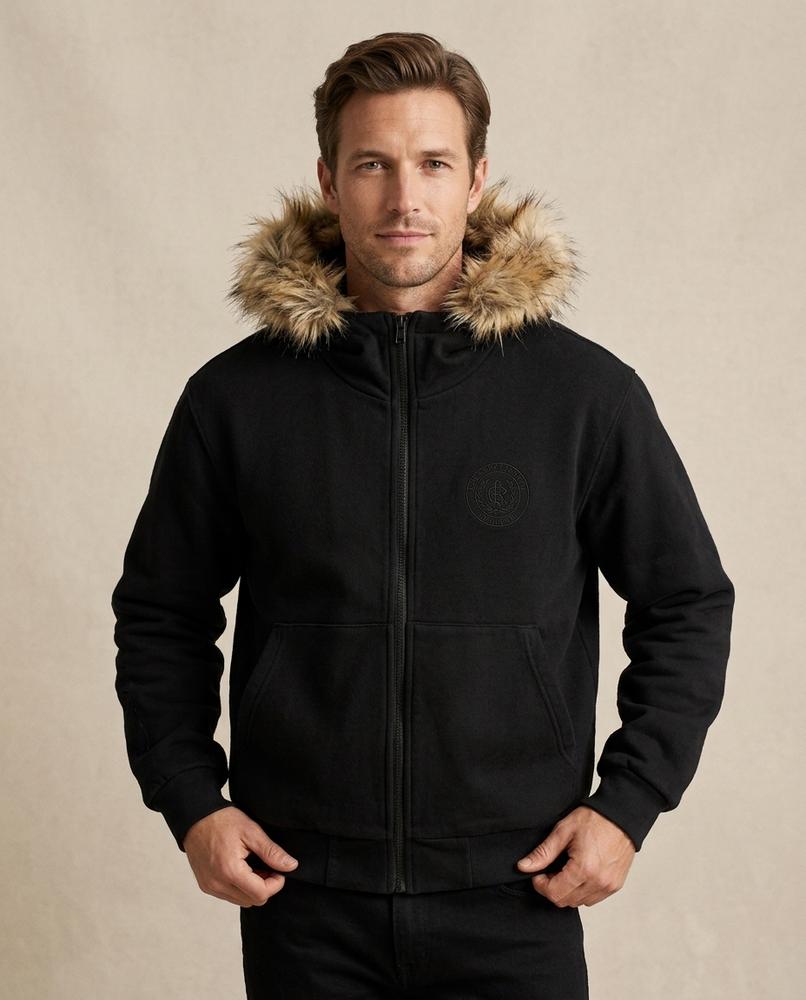 Lands Fashion - Rolen | Zip-Up Faux Fur-Trimmed Hoodie Men