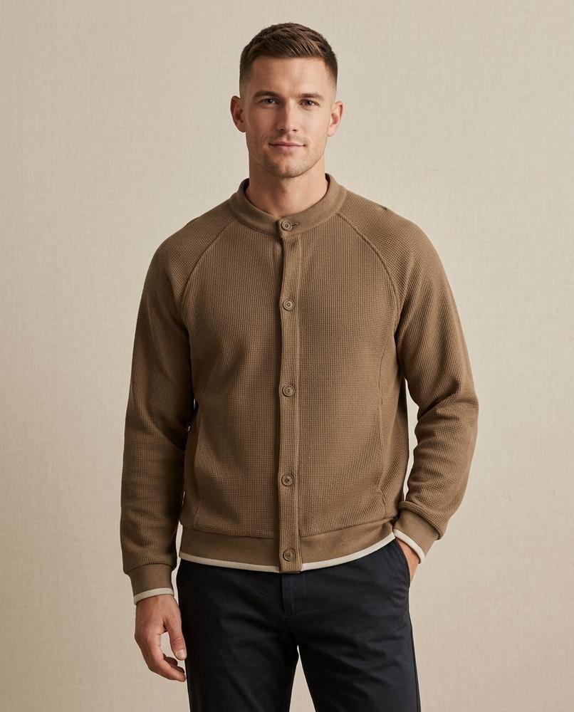 Lands Fashion - Nelor | Textured Button-Front Jacket Men