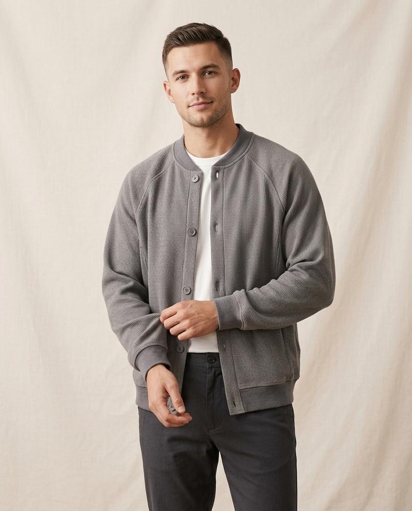 Lands Fashion - Nelor | Textured Button-Front Jacket Men