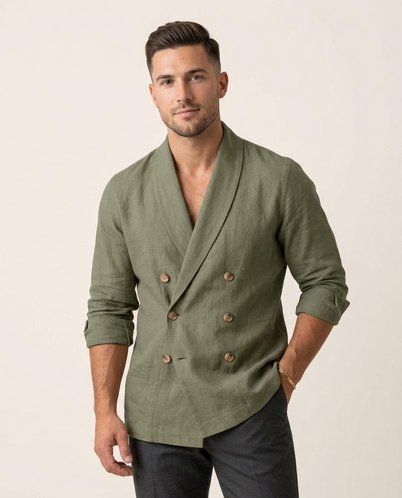 Lands Fashion - Arvel | Double-Breasted Shawl-Collar Blazer Men