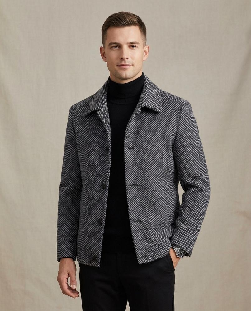Lands Fashion - Karon | Textured Buttoned Jacket Men