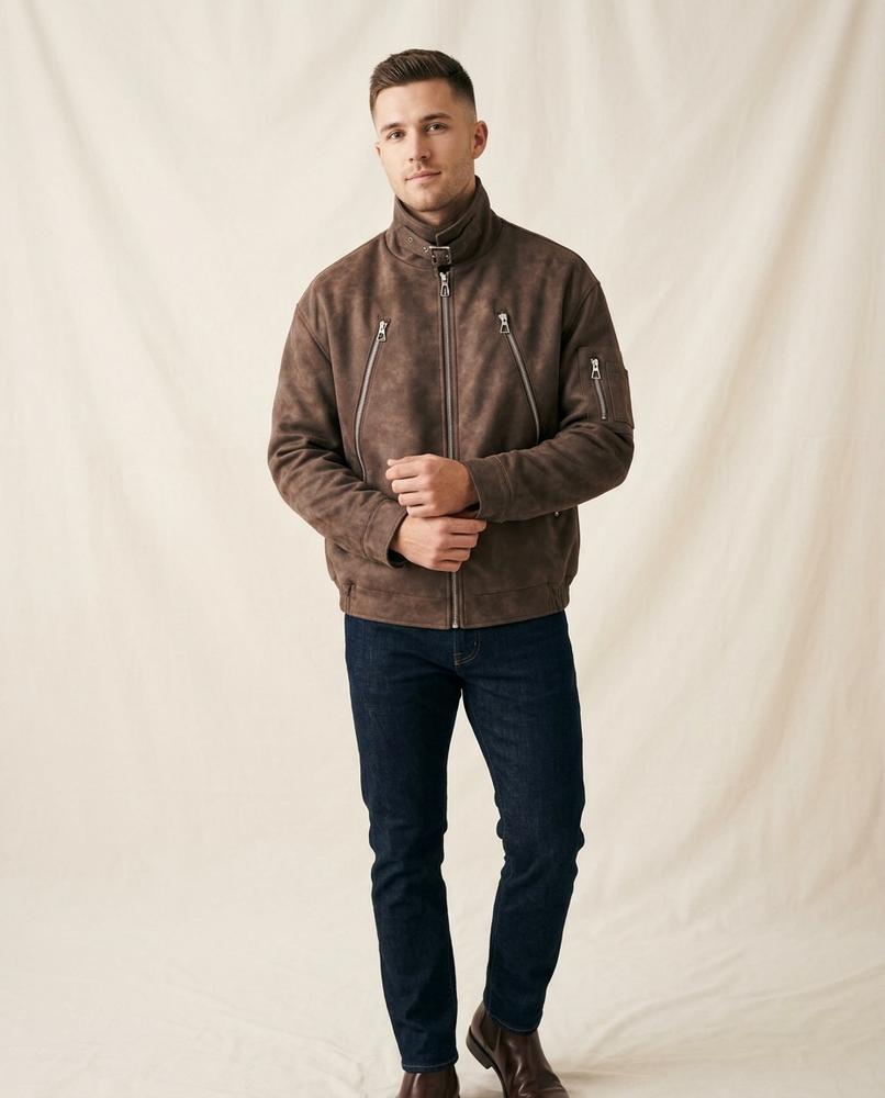 Lands Fashion - Arnor | Suede Zipped Jacket Men