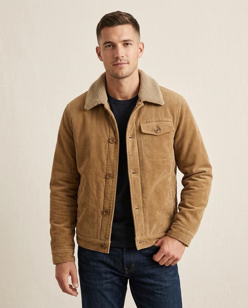 Lands Fashion - Vevan | Corduroy Sherpa-Collar Jacket Men