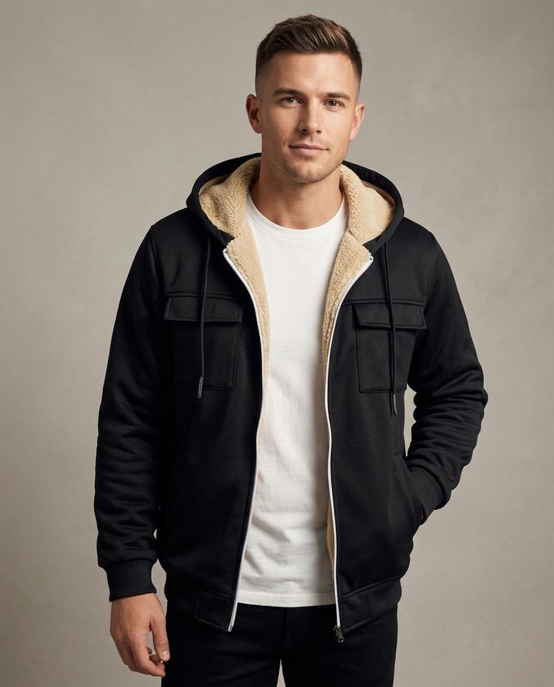 Lands Fashion - Taren | Sherpa-Lined Zip-Up Jacket Men