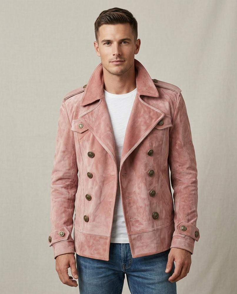 Lands Fashion - Varal | Double-Breasted Suede-Look Jacket Men