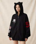 Lands Fashion - Ravin | Zip-Up Patched Hoodie Unisex