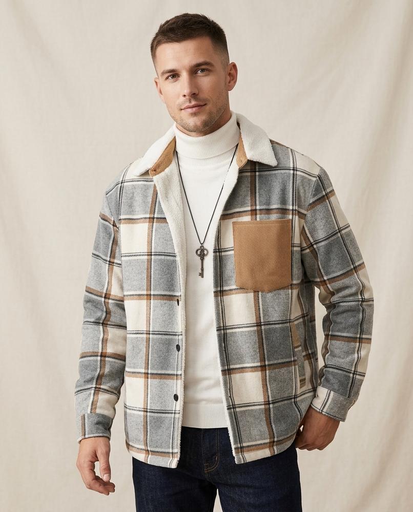 Lands Fashion - Vivan | Plaid Lined Jacket Men