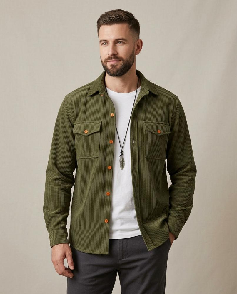Lands Fashion - Conal | Corduroy Button-Up Shirt Men