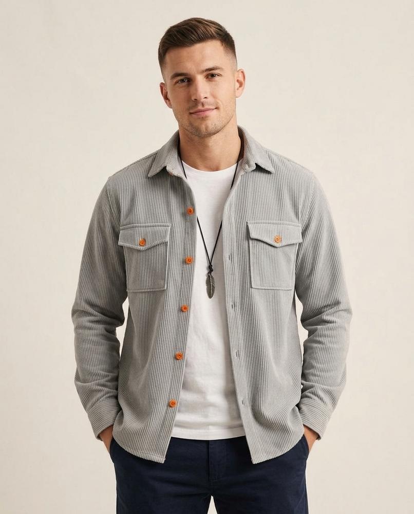 Lands Fashion - Conal | Corduroy Button-Up Shirt Men