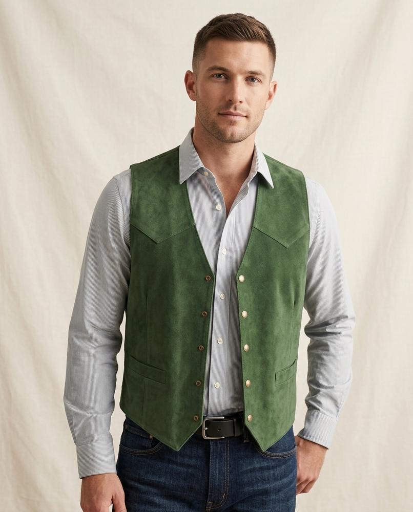Lands Fashion - Nimer | Suede-Effect Button-Front Vest Men