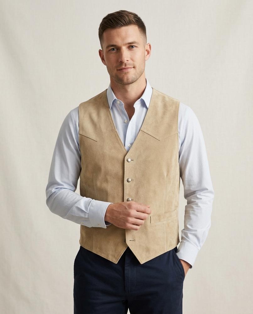 Lands Fashion - Nimer | Suede-Effect Button-Front Vest Men