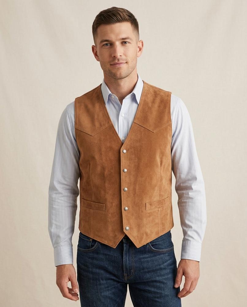 Lands Fashion - Nimer | Suede-Effect Button-Front Vest Men