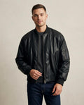 Lands Fashion - Rosil | Faux Leather Lined Bomber Jacket Men