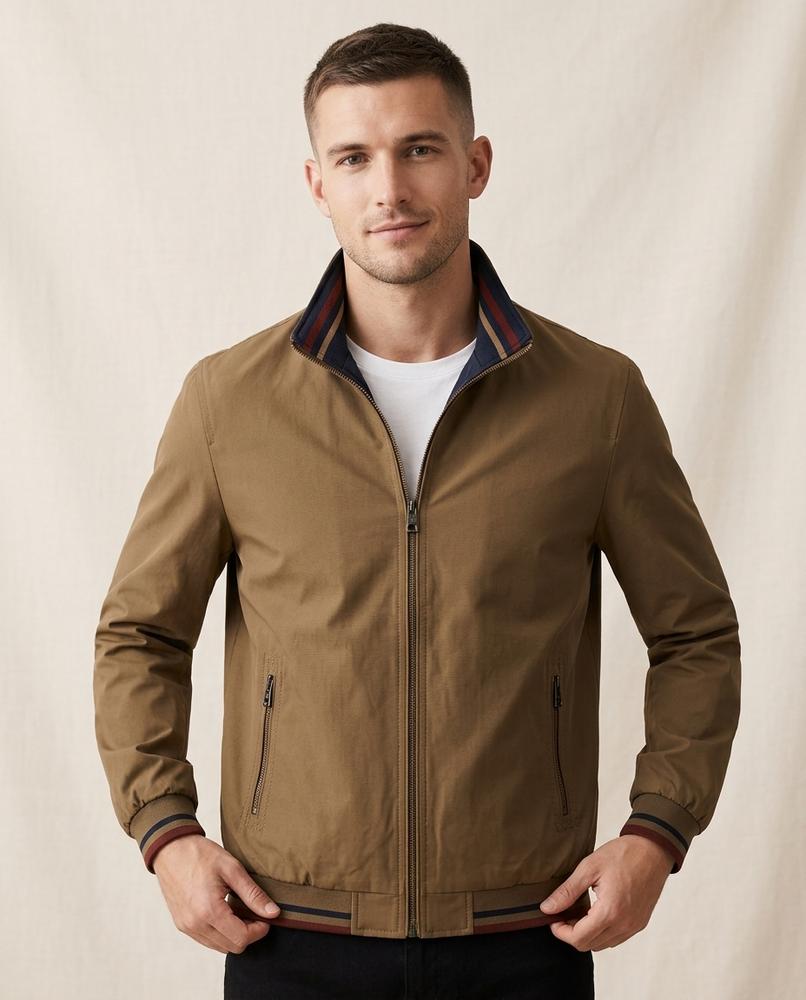 Lands Fashion - Lyvin | Zip-Up Striped Jacket Men