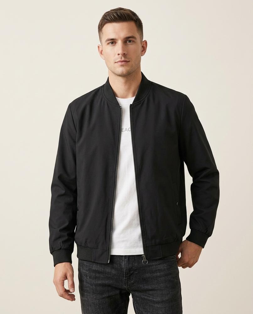 Lands Fashion - Arral | Zip-Up Ribbed-Collar Jacket Men