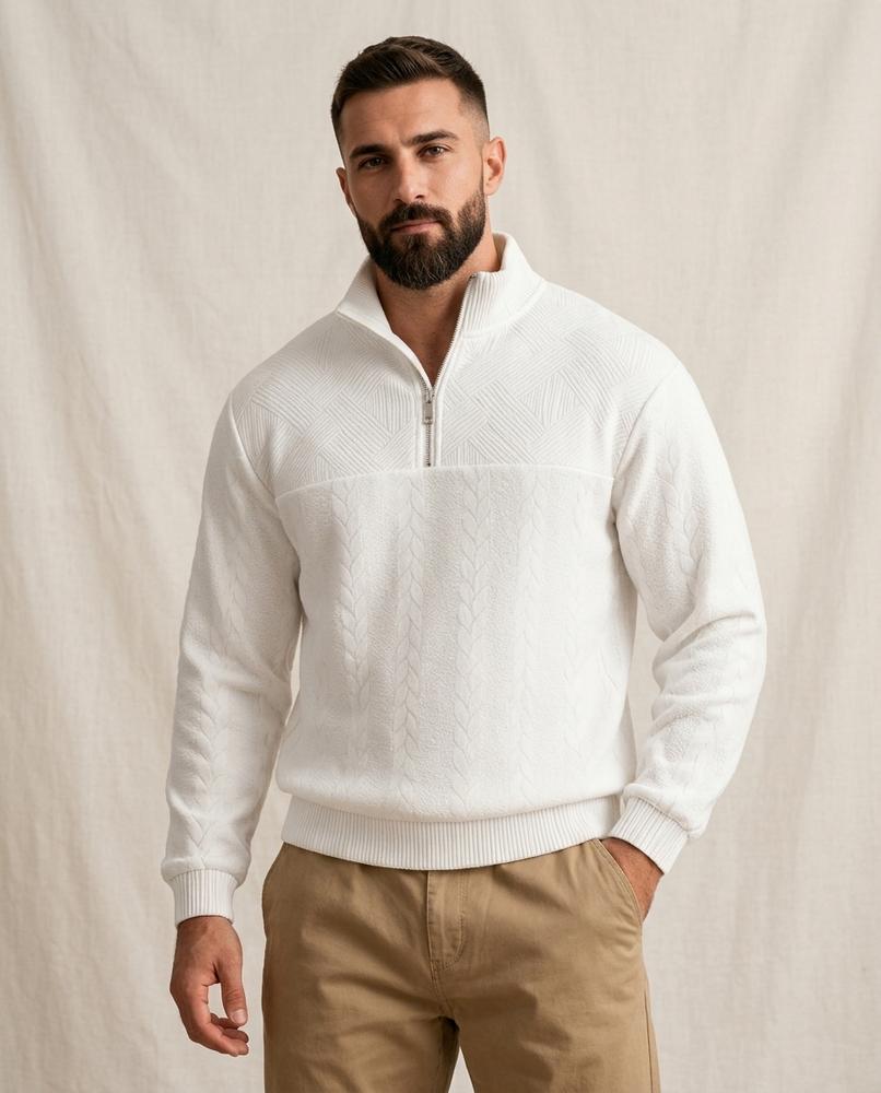 Lands Fashion - Dasen | Textured Quarter-Zip Sweater Men
