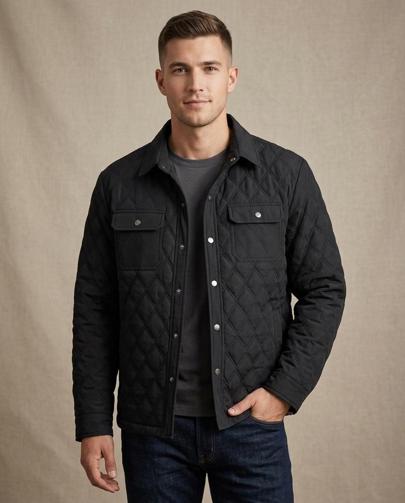 Lands Fashion - Saser | Quilted Collared Jacket Men