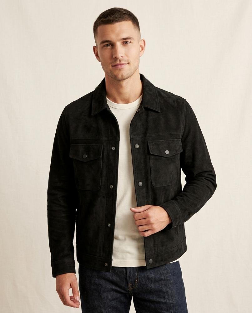 Lands Fashion - Elrev | Suede-Effect Button-Front Jacket Men