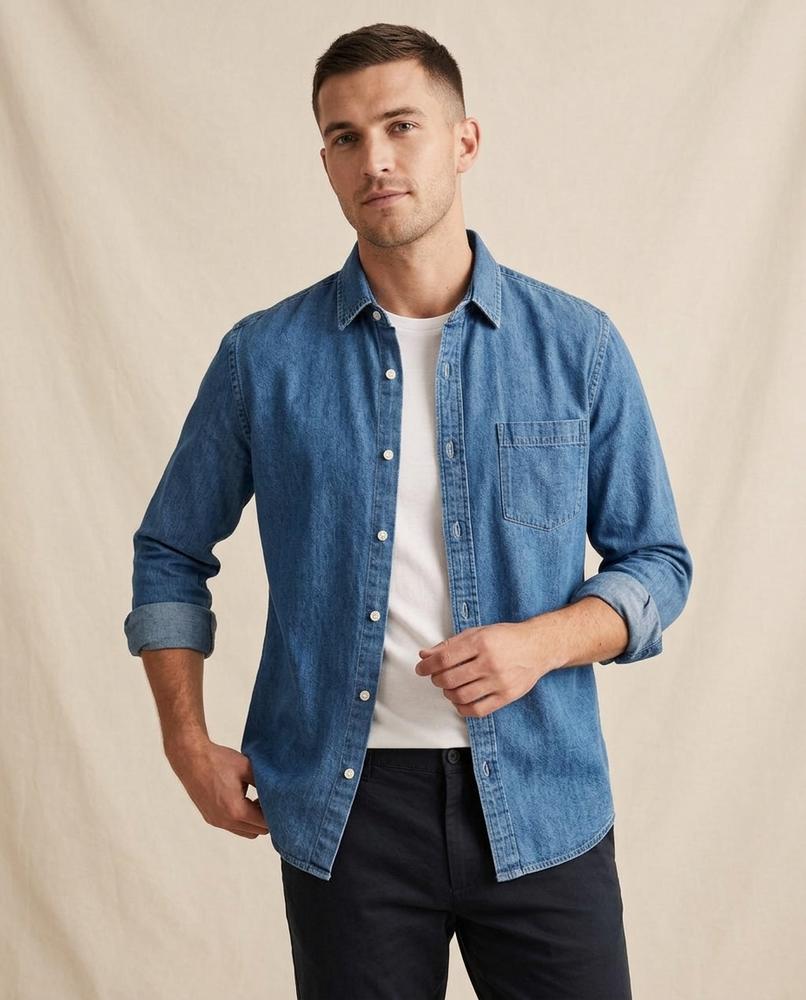Lands Fashion - Rimel | Denim Button-Down Shirt Men