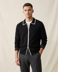 Lands Fashion - Yomor | Zip-Up Tipped Knit Cardigan Men