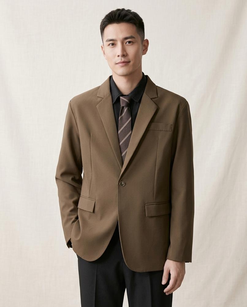 Lands Fashion - Zarel | Single-Breasted Relaxed Fit Blazer Men