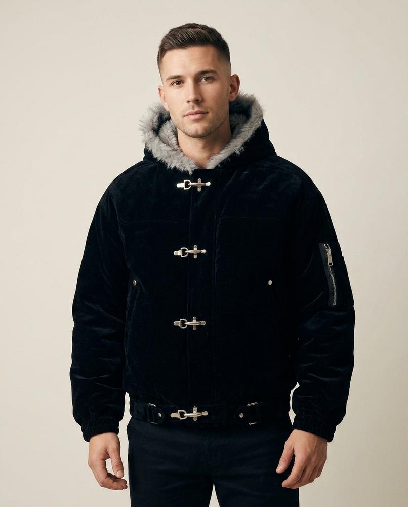 Lands Fashion - Lyram | Velvet Toggle-Closure Jacket Men