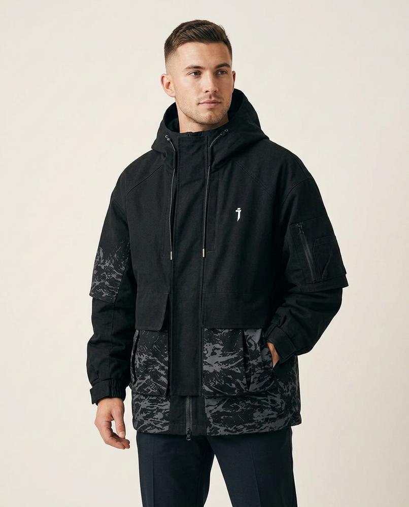 Lands Fashion - Nisin | Hooded Patterned Jacket Men