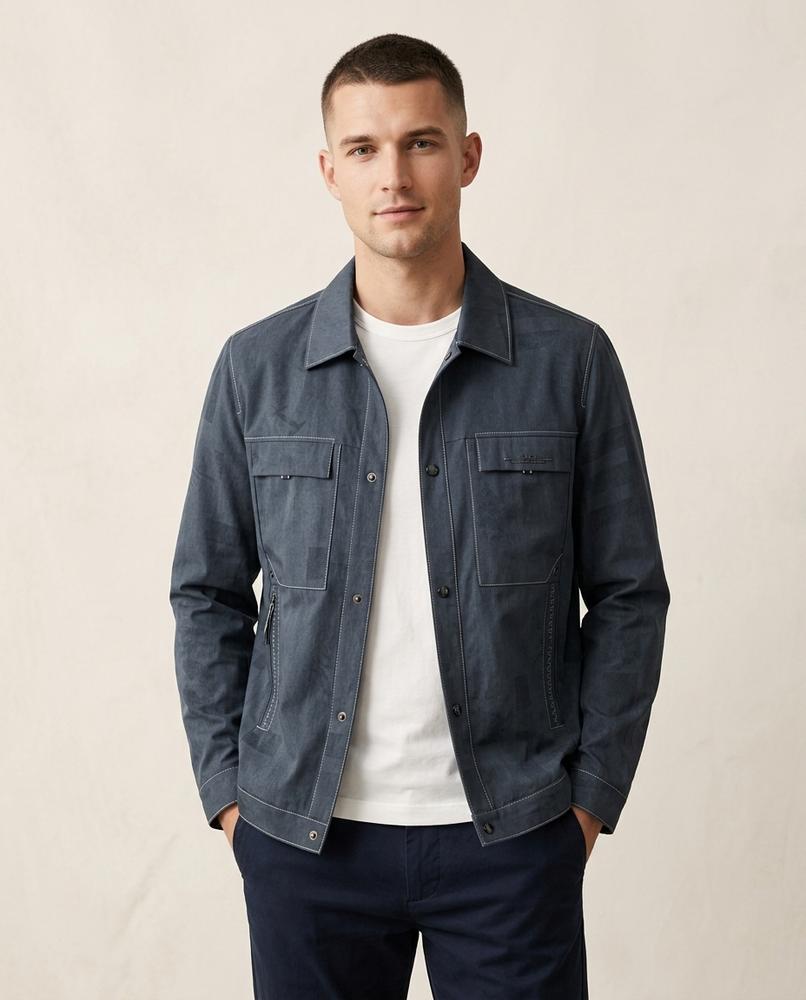 Lands Fashion - Lylor | Contrast-Stitched Textured Jacket Men