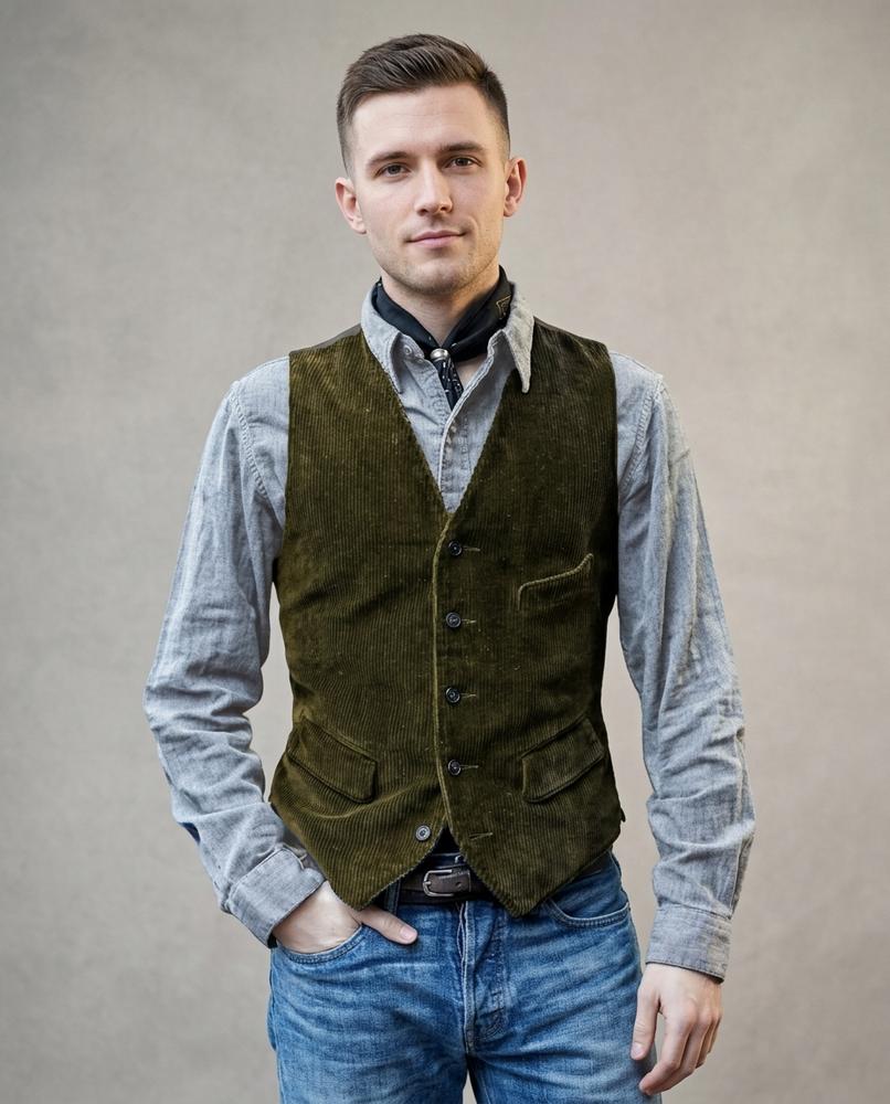 Lands Fashion - Tatal | Corduroy Buttoned Vest Men