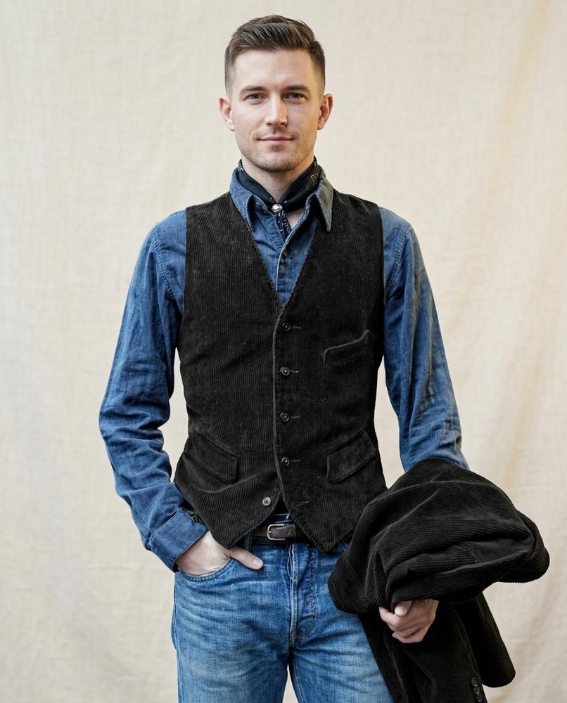 Lands Fashion - Tatal | Corduroy Buttoned Vest Men