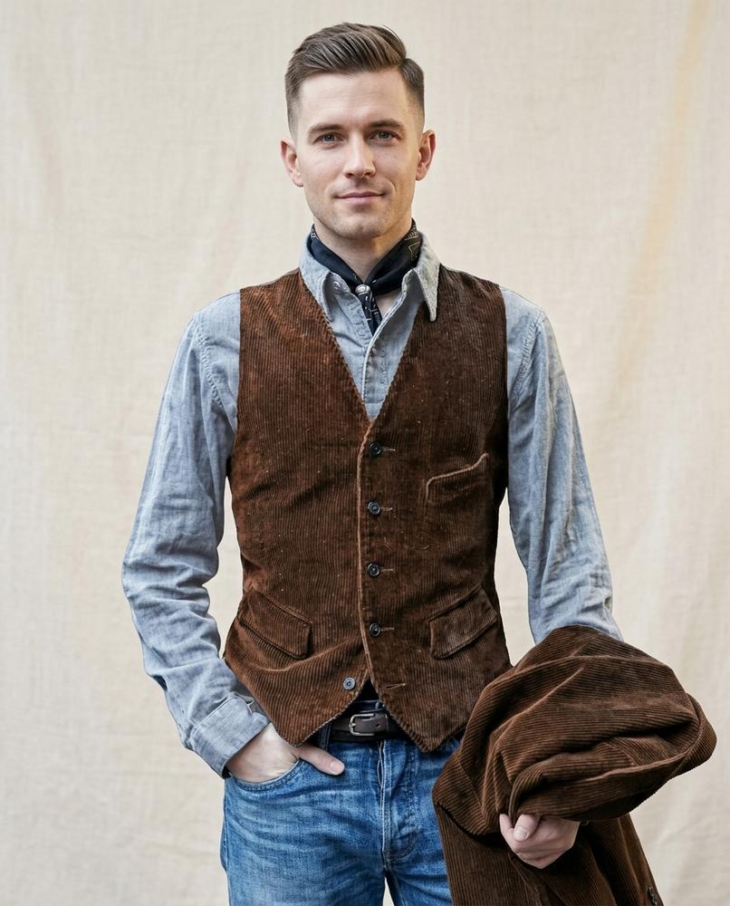 Lands Fashion - Tatal | Corduroy Buttoned Vest Men