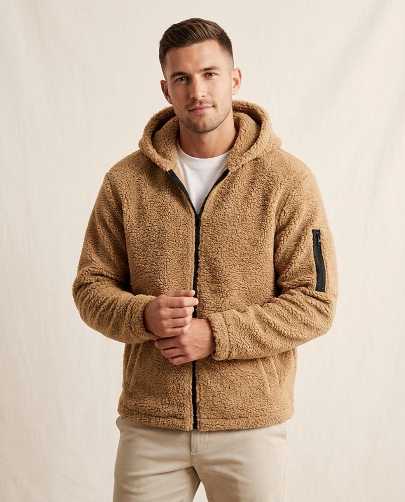 Lands Fashion - Letir | Sherpa Hooded Jacket Men