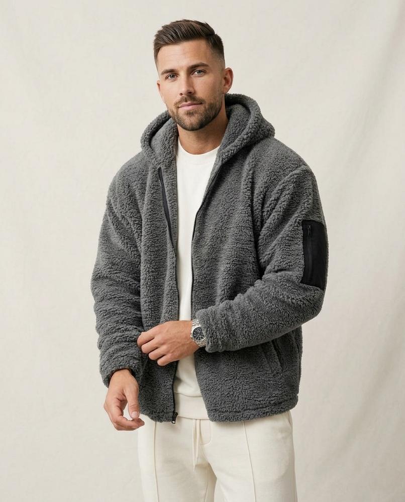 Lands Fashion - Letir | Sherpa Hooded Jacket Men