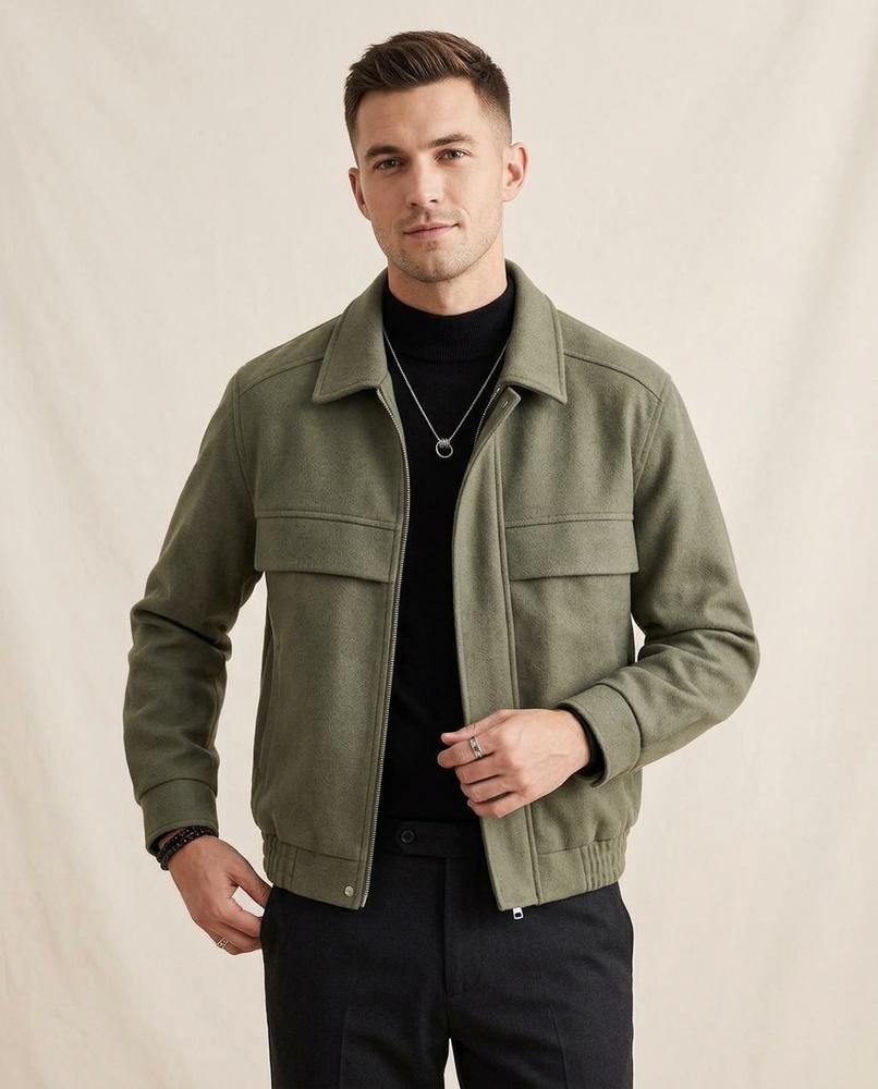 Lands Fashion - Elron | Textured Zip-Up Jacket Men