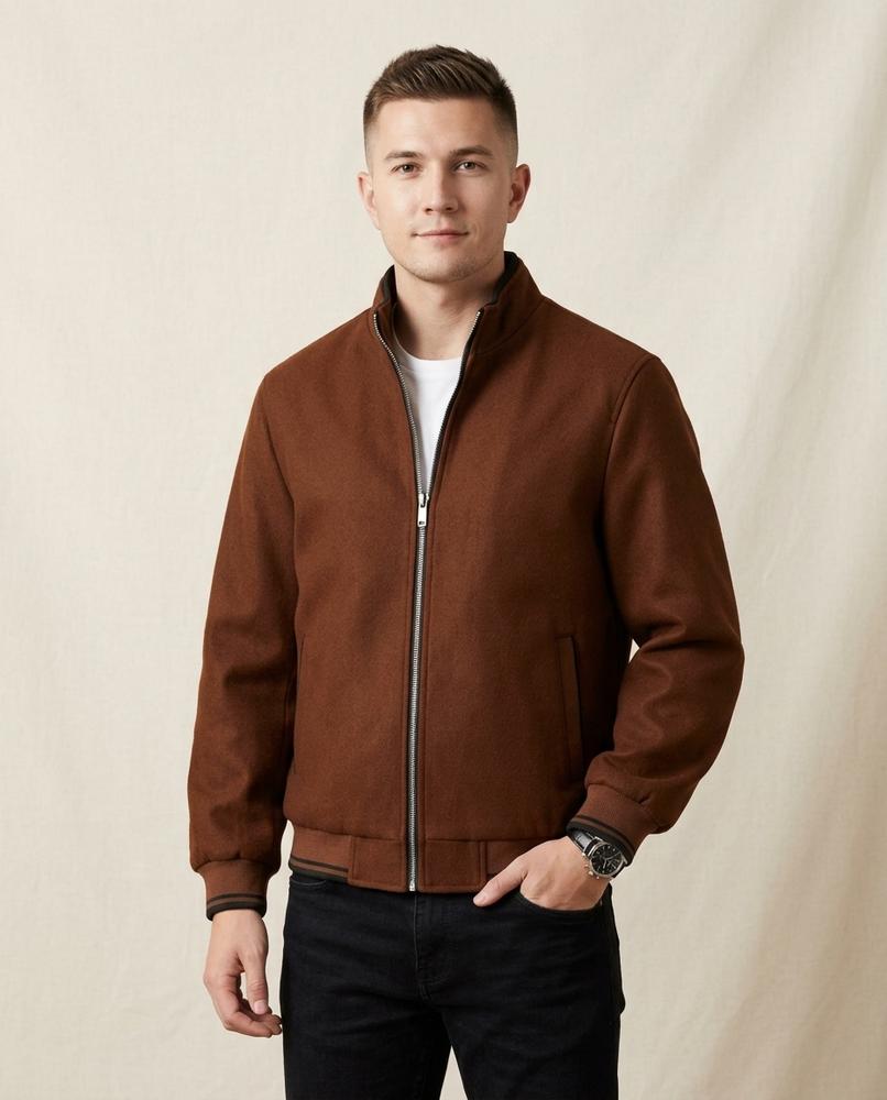 Lands Fashion - Raver | Zip-Up Rib-Trimmed Jacket Men
