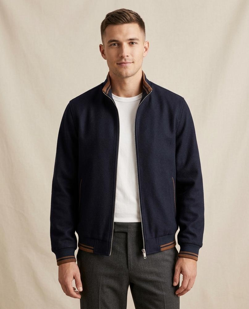Lands Fashion - Raver | Zip-Up Rib-Trimmed Jacket Men