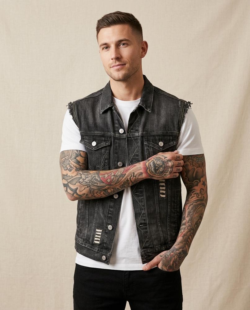Lands Fashion - Dakar | Sleeveless Denim Vest Men