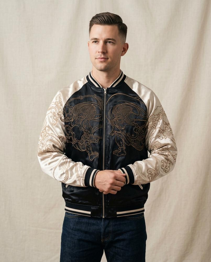 Lands Fashion - Zemar | Embroidered Reversible Jacket Men