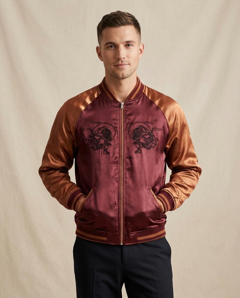 Lands Fashion - Zemar | Embroidered Reversible Jacket Men